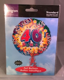 40th Birthday Helium Balloon